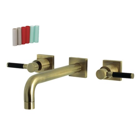 KINGSTON BRASS KS6023DKL Wall Mount Tub Faucet, Antique Brass KS6023DKL